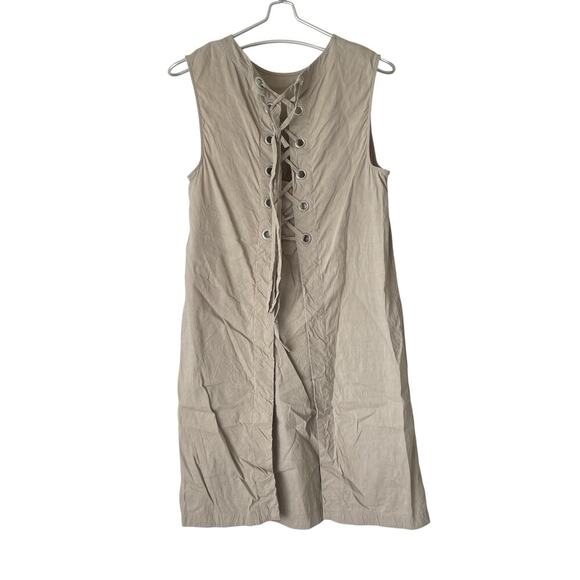Theory Keshelle Back Lace Up Dress in Beige Size 6 - Picture 5 of 9